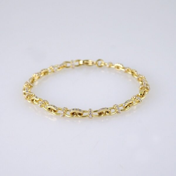 B1289 Women's Bracelet - Pulseras Dama - Zircon Stone - 14K Real Color - Image 2