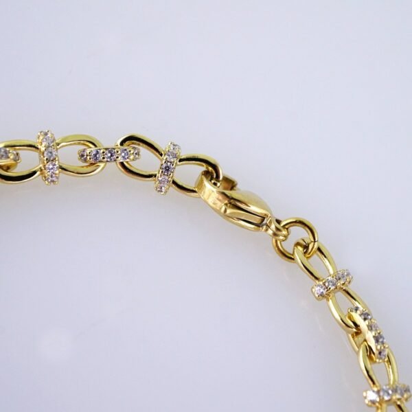 B1289 Women's Bracelet - Pulseras Dama - Zircon Stone - 14K Real Color - Image 3
