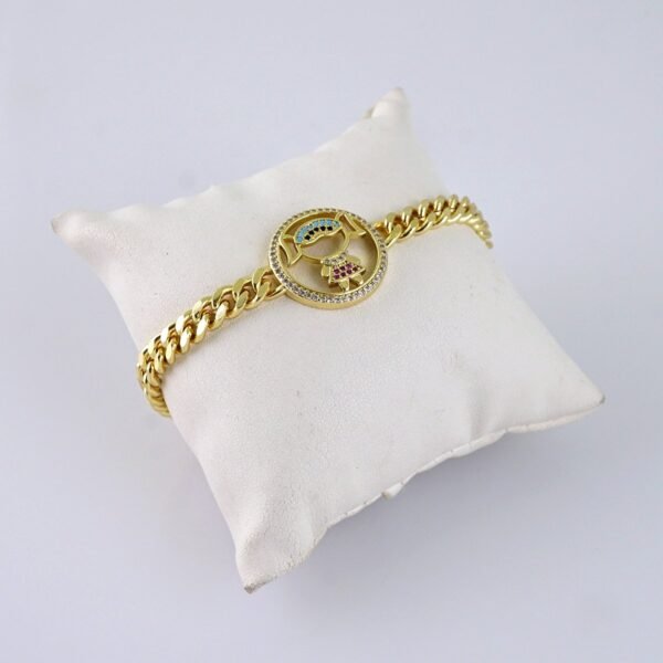 B1293 Women's Bracelet - Pulseras Dama - Zircon Stone - 14K Real Color/