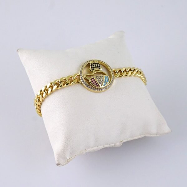 B1294 Women's Bracelet - Pulseras Dama - Zircon Stone - 14K Real Color