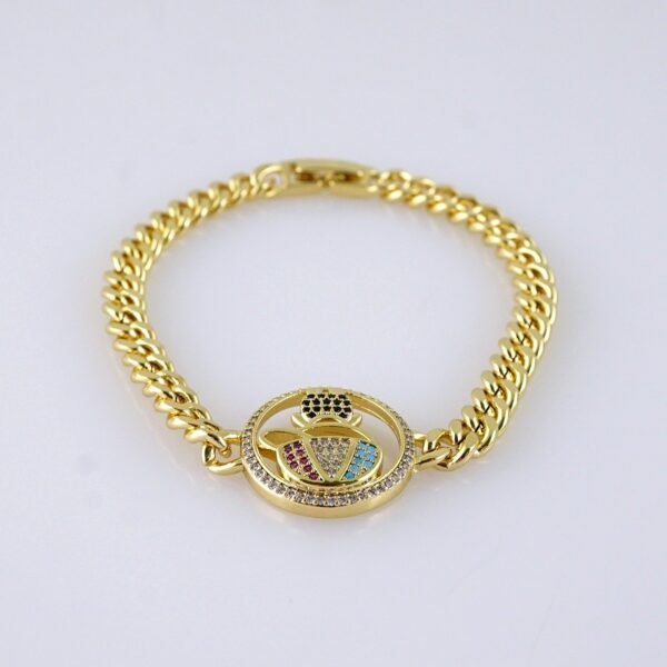 B1294 Women's Bracelet - Pulseras Dama - Zircon Stone - 14K Real Color - Image 2