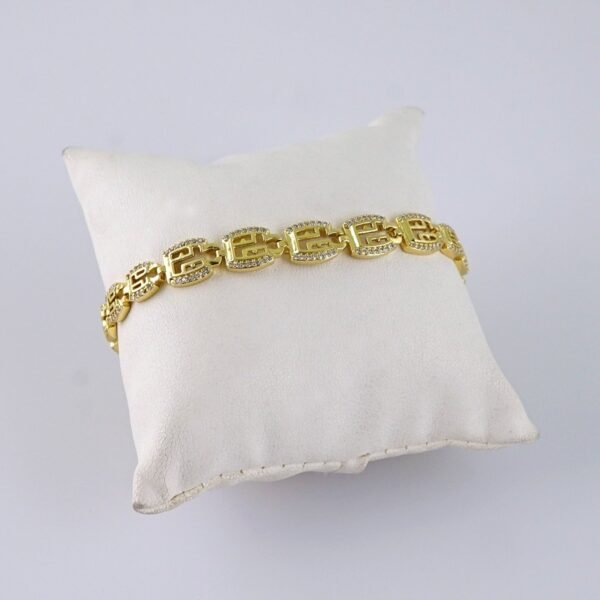 B1295 Women's Bracelet - Pulseras Dama - Zircon Stone - 14K Real Color