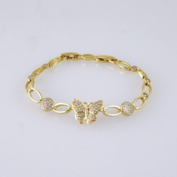 B1296 Women's Bracelet - Pulseras Dama - Zircon Stone - 14K Real Color - Image 2