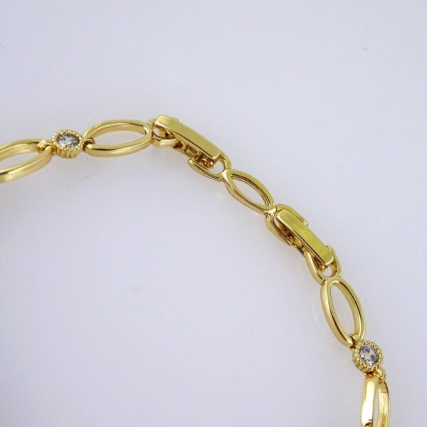 B1296 Women's Bracelet - Pulseras Dama - Zircon Stone - 14K Real Color - Image 3