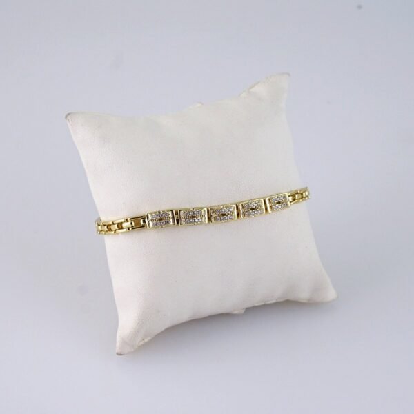 B1300 Women's Bracelet - Pulseras Dama - Zircon Stone - 14K Real Color