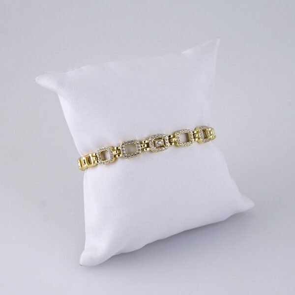 B1301 Women's Bracelet - Pulseras Dama - Zircon Stone - 14K Real Color