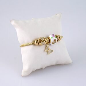 B1302 Women's Bracelet - Pulseras Dama - Zircon Stone - 14K Real Color