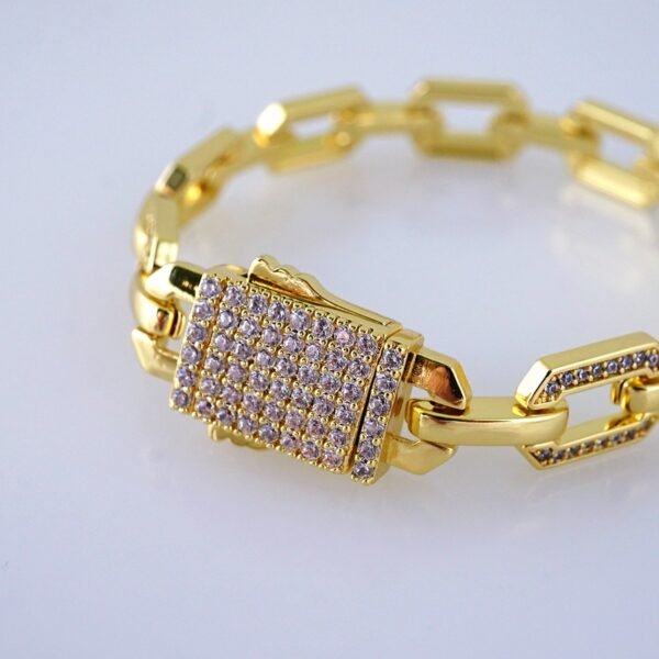 B1303 Women's Bracelet - Pulseras Dama - Zircon Stone - 14K Real Color - Image 3