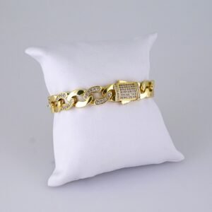 B1304 Women's Bracelet - Pulseras Dama - Zircon Stone - 14K Real Color