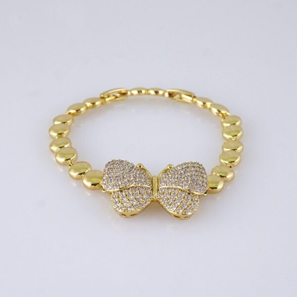 B1306 Women's Bracelet - Pulseras Dama - Zircon Stone - 14K Real Color - Image 2