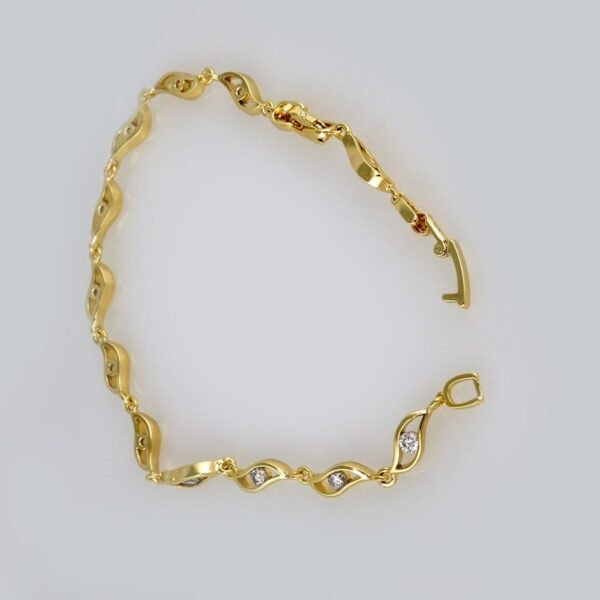 Bracelets Woman/ Pulseras Dama/  Zircon Stone/  14K Real Color// B296 - Image 2