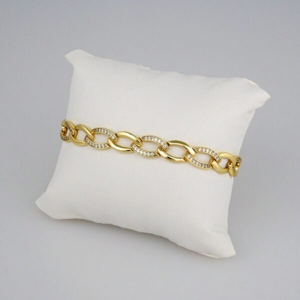 Bracelets Woman/ Pulseras Dama/  Zircon Stone/  14K Real Color// B298