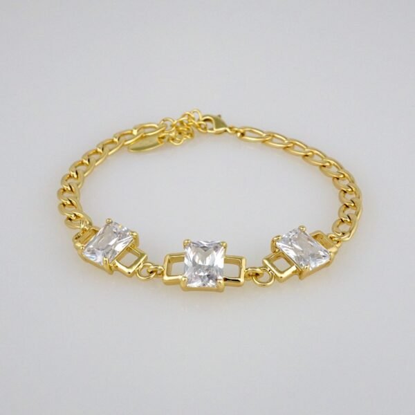 Bracelets Woman/ Pulseras Dama/  Zircon Stone/  14K Real Color// B301 - Image 2