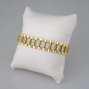 Women Bracelets/ Pulseras Dama/ Zircon Stone/14K Real Color// B494