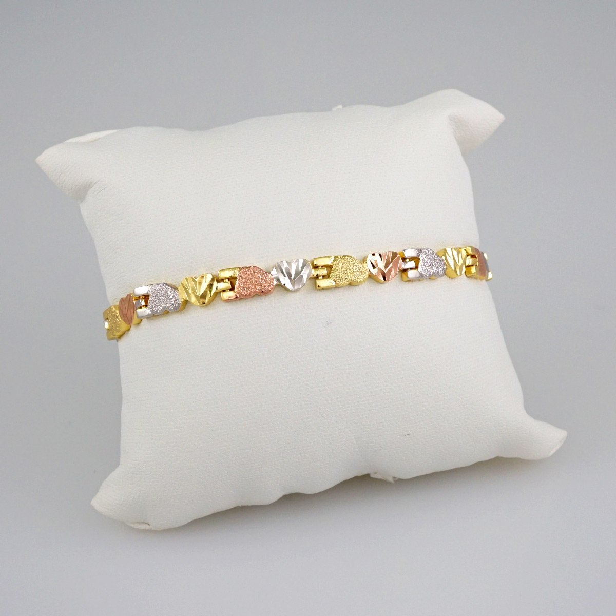 Women Bracelets/ Pulseras Dama/ Three Tone/14K Real Color// B528 - Image 2