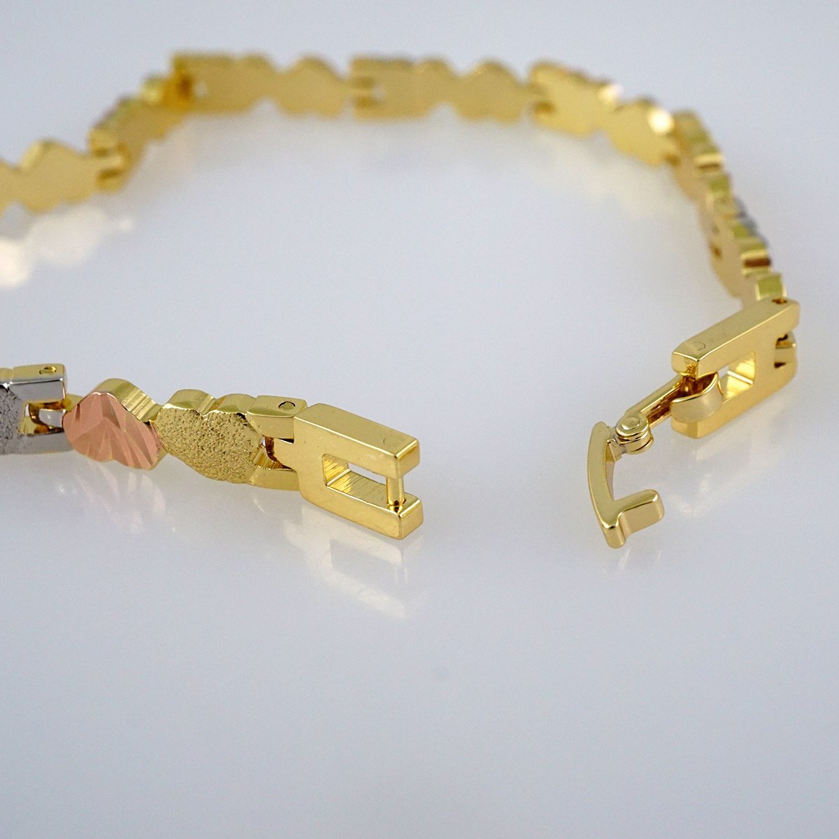 Women Bracelets/ Pulseras Dama/ Three Tone/14K Real Color// B528 - Image 3