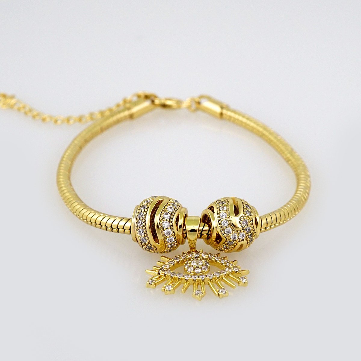 Women Bracelets/ Pulseras Dama/ Zircon Stone/ 14K Real Color/ Pulsera con diges// B556 - Image 2