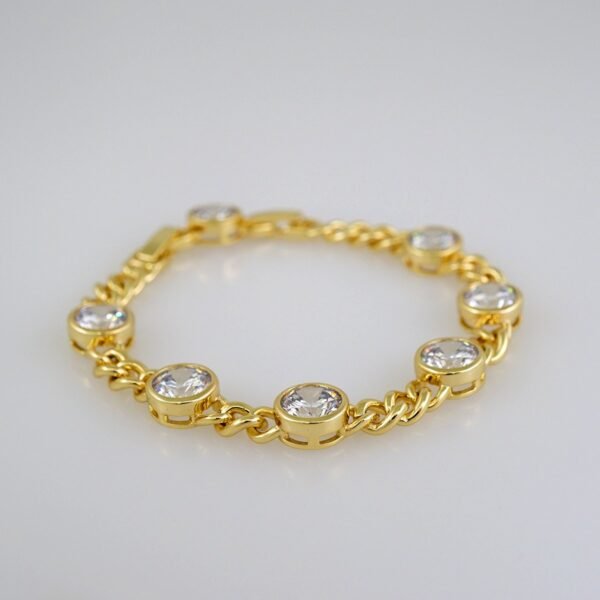 Women Bracelets/ Pulseras Dama/ Zircon Stone/14K Real Color// B605 - Image 2