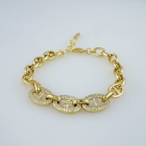 Women Bracelets/ Pulseras Dama/ Zircon Stone/14K Real Color// B855