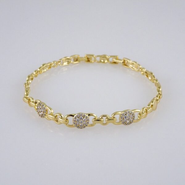 Woman Bracelets/ Pulseras Dama/  Zircon Stone/  14K Real Color// B888 - Image 2