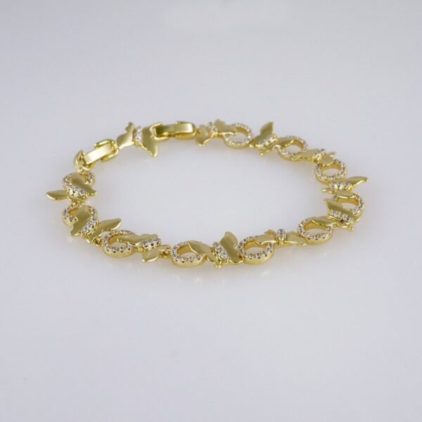 Woman Bracelets/ Pulseras Dama/  Zircon Stone/  14K Real Color// B903 - Image 2