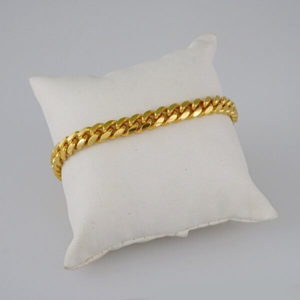 Men Bracelets/Pulseras Hombre/ Plain/925 Silver Whit Gold Plated/14K Real Color// B925P01 - Image 2