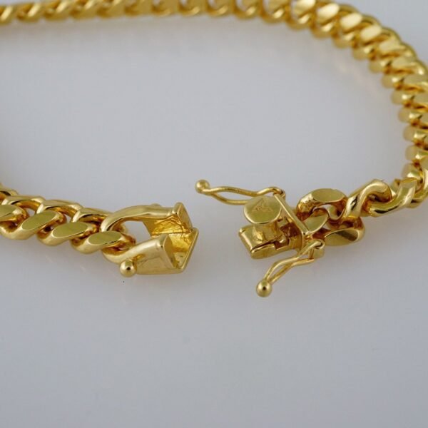 Men Bracelets/Pulseras Hombre/ Plain/925 Silver Whit Gold Plated/14K Real Color// B925P01 - Image 3