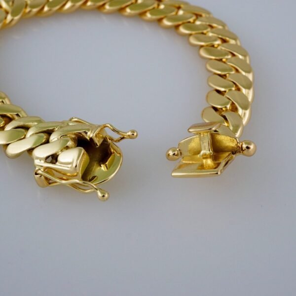 Men Bracelets/Pulseras Hombre/ Plain/  925 Silver Whit Gold Plated/  14K Real Color// B925P02 - Image 3