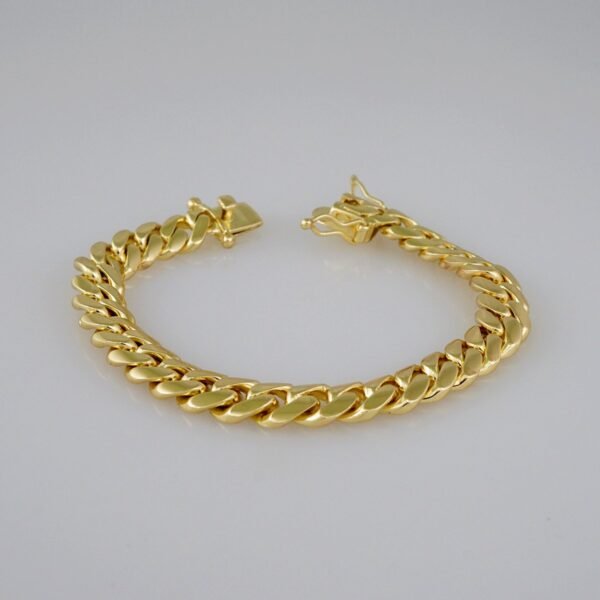 Men Bracelets/Pulseras Hombre/ Plain/  925 Silver Whit Gold Plated/  14K Real Color// B925P03
