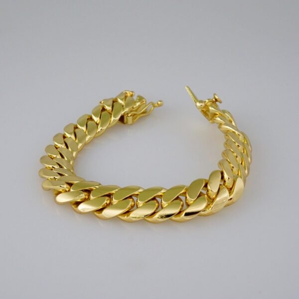 Men Bracelets/Pulseras Hombre/ Plain/  925 Silver Whit Gold Plated/  14K Real Color// B925P04