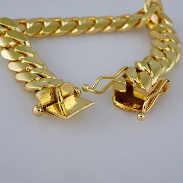Men Bracelets/Pulseras Hombre/ Plain/  925 Silver Whit Gold Plated/  14K Real Color// B925P04 - Image 3
