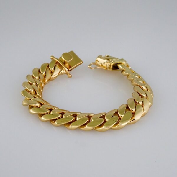Men Bracelets/Pulseras Hombre/ Plain/  925 Silver Whit Gold Plated/  14K Real Color// B925P05