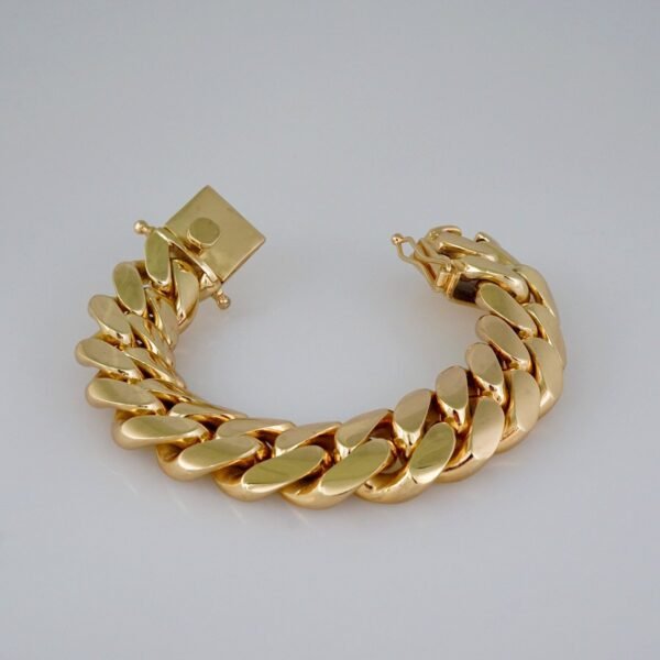 Men Bracelets/Pulseras Hombre/ Plain/  925 Silver Whit Gold Plated/  14K Real Color// B925P06
