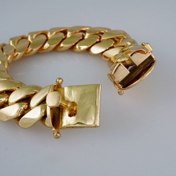 Men Bracelets/Pulseras Hombre/ Plain/  925 Silver Whit Gold Plated/  14K Real Color// B925P06 - Image 3