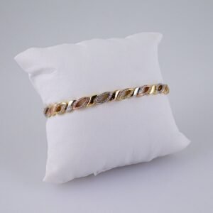Women Bracelets/ Pulseras Dama/ Zircon Stone/Three Tone// B981