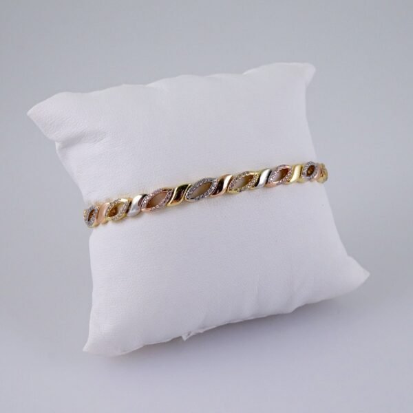 Women Bracelets/ Pulseras Dama/ Zircon Stone/Three Tone// B981