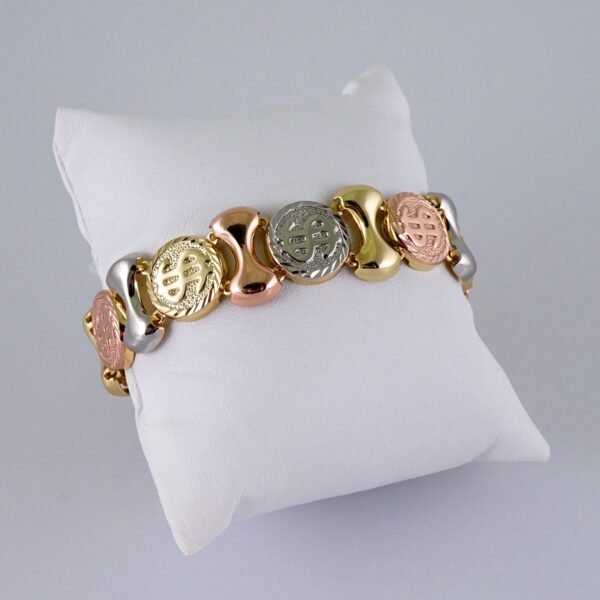 Women Bracelets/ Pulseras Dama/  Zircon Stone/  Three Tone// B993