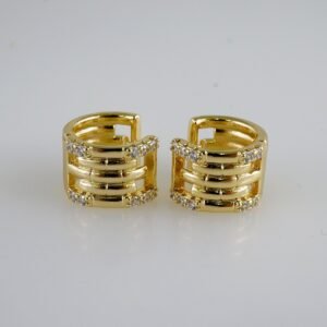 Women Earrings/ Aretes Dama/  Zircon Stone/  14k Real Color// E1001