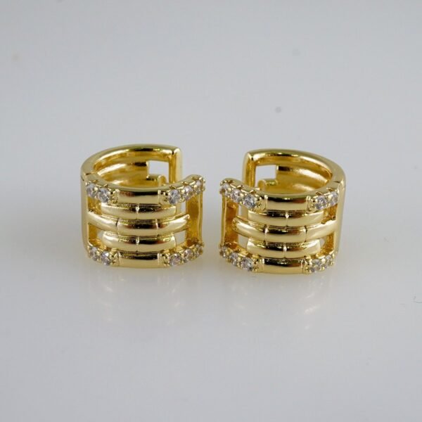 Women Earrings/ Aretes Dama/  Zircon Stone/  14k Real Color// E1001