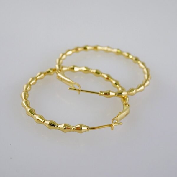 Women Earrings/ Aretes Dama/  Plain/  14k Real Color// E1011 - Image 2