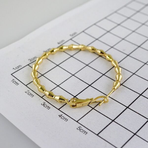 Women Earrings/ Aretes Dama/  Plain/  14k Real Color// E1011 - Image 3