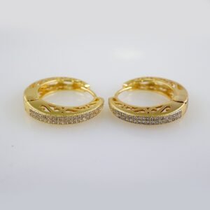 Women Earrings/ Aretes Dama/  Zircon Stone/  14k Real Color// E1015