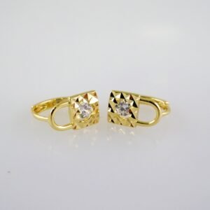 Women Earrings/ Aretes Dama/  Zircon Stone/  14k Real Color// E1017