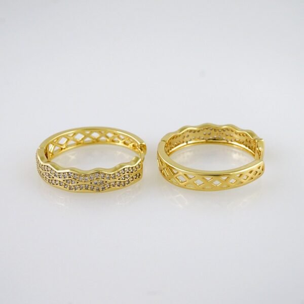 Women Earrings/ Aretes Dama/  Zircon Stone/  14k Real Color// E1023 - Image 2