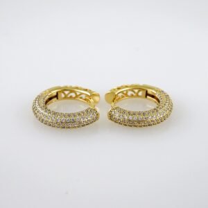 Women Earrings/ Aretes Dama/  Zircon Stone/  14k Real Color// E1025