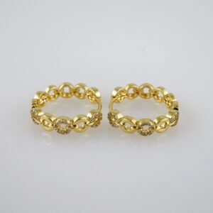 Women Earrings/ Aretes Dama/  Zircon Stone/  14k Real Color// E1027