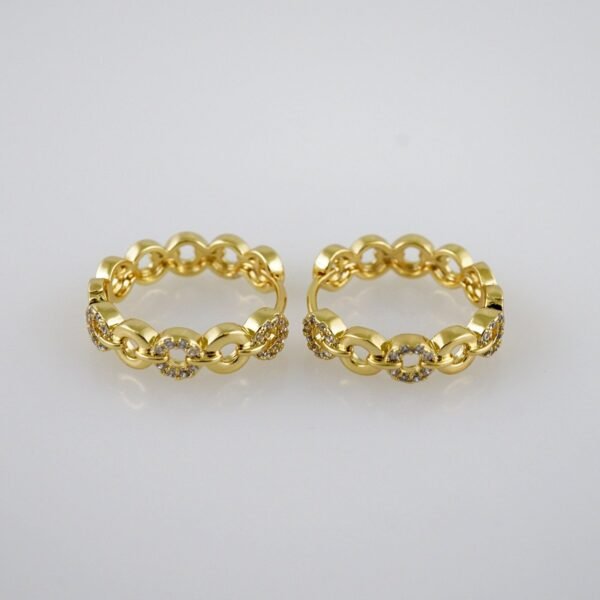 Women Earrings/ Aretes Dama/  Zircon Stone/  14k Real Color// E1027