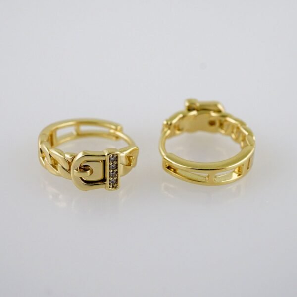 Women Earrings/ Aretes Dama/  Zircon Stone/  14k Real Color// E1031 - Image 2