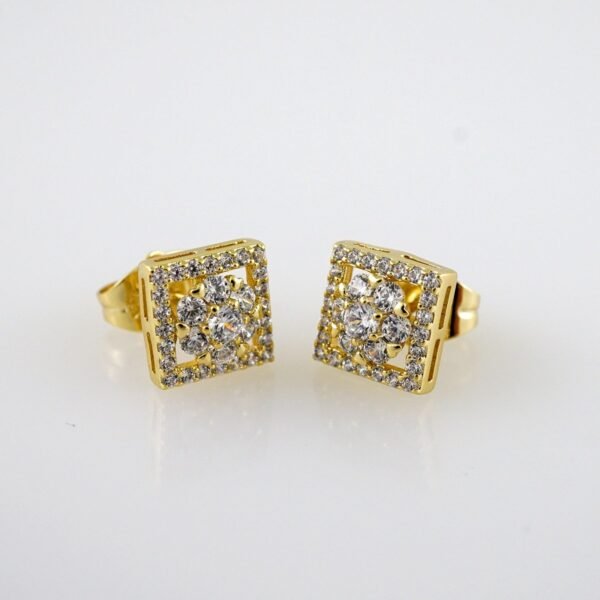Women Earrings/ Aretes Dama/  Zircon Stone/  14k Real Color// E1035
