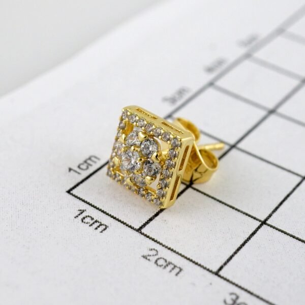 Women Earrings/ Aretes Dama/  Zircon Stone/  14k Real Color// E1035 - Image 3